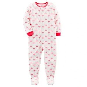 Carter’s Baby Girl heart Print Footed Sleeper Pajamas - Size 18 Months